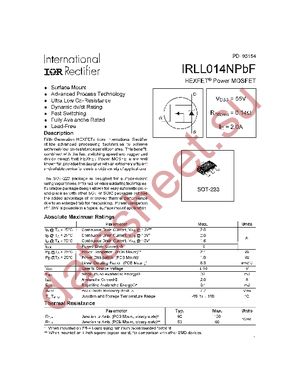 IRLL014NTRPBF datasheet  